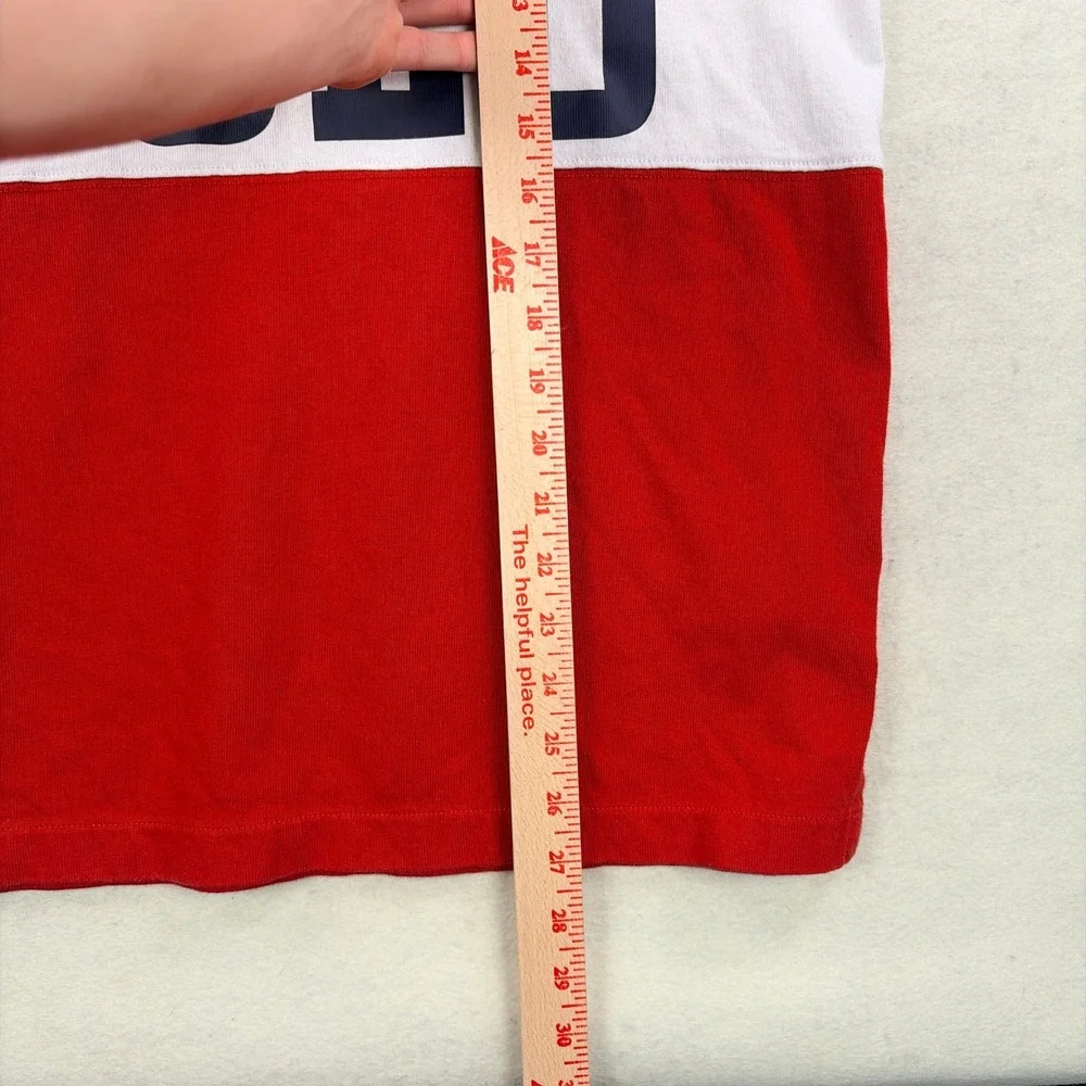 Polo Ralph Lauren Mens Custom Slim Fit Rugby Shirt Navy Red White Large Pony M